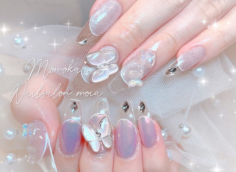 セルフネイル クリアフレンチのやり方 clear nail長さ出し