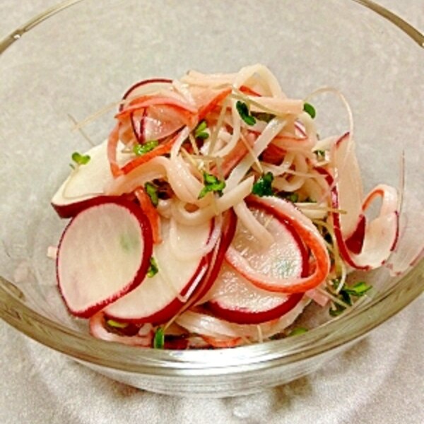 おつまみレシピ 華やかな色味がクリスマスにぴったり！ラディッシュの浅漬けサラダnomooo ノモー