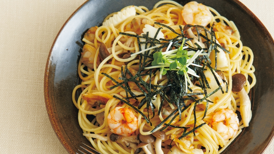 和風バター醤油 シーフードパスタ♪
