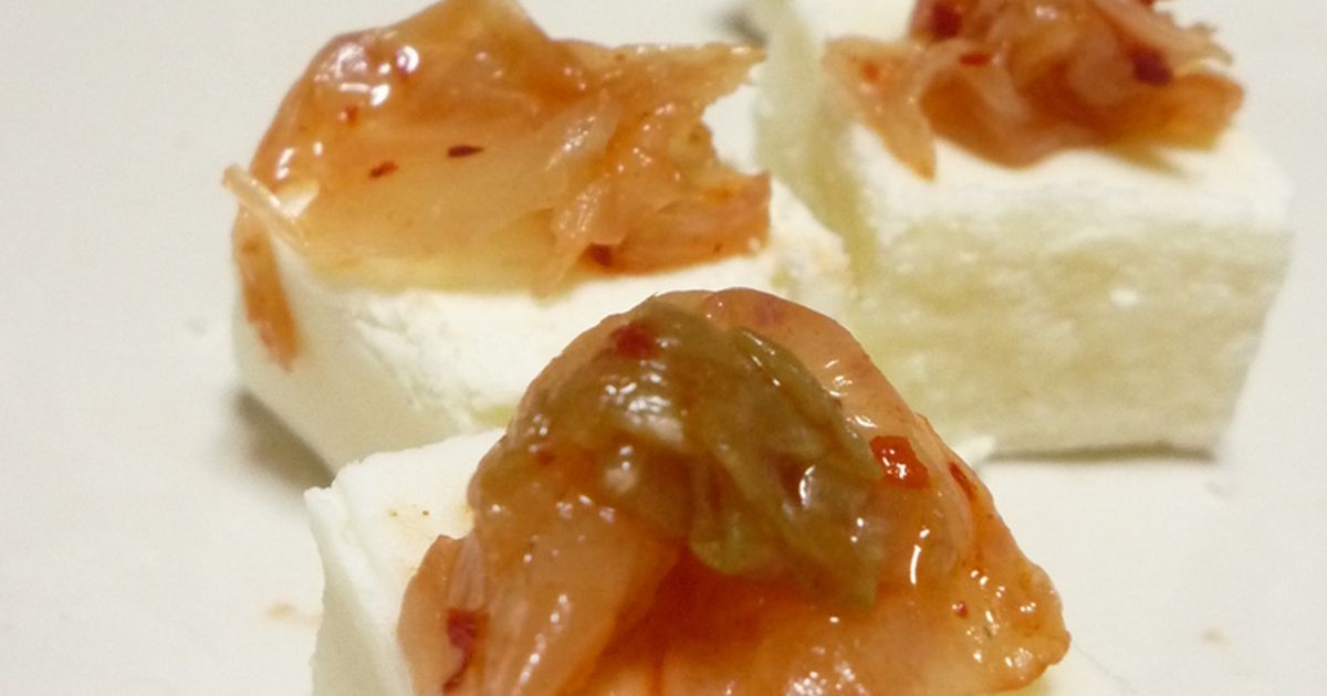 きゅうりとクリームチーズのキムチ和え