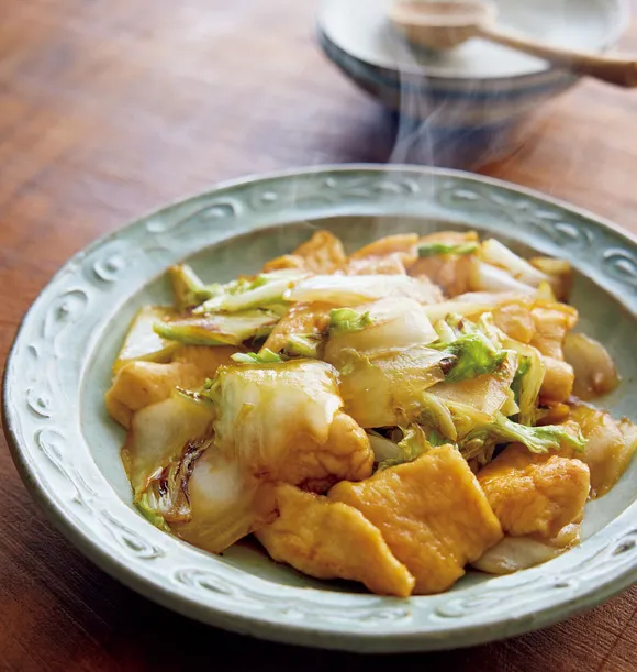 糸こんにゃくと白菜のすき焼き風の献立 副菜：ほうれん草とえのき のマヨごまあえ、汁物：夏野菜の冷やしみそ汁 献立・メニュー 味の素パーク たべる楽しさを、もっと