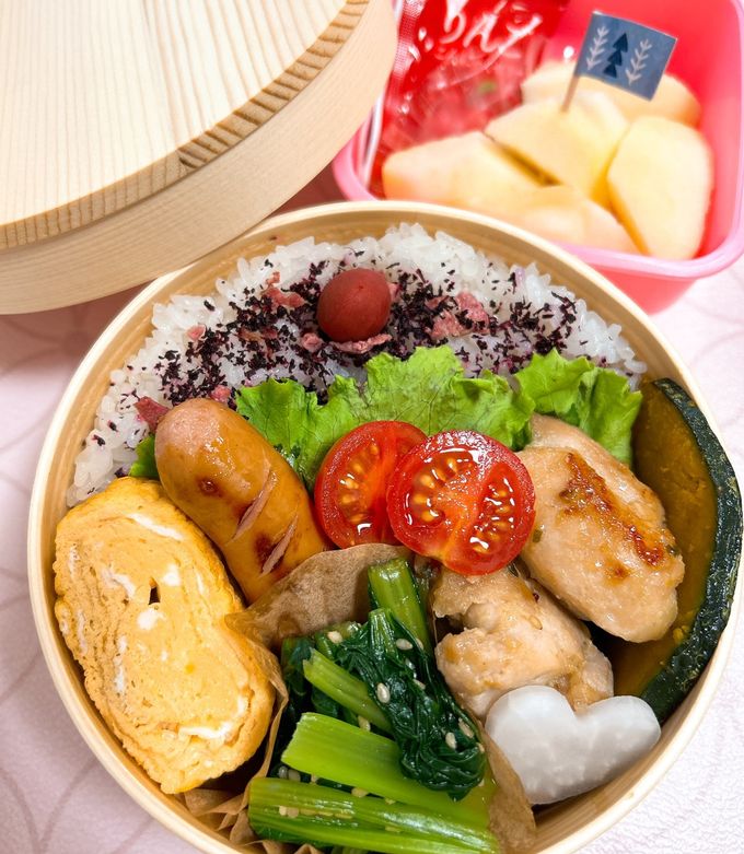 三品でも大満足！ごまチキン弁当 曲げわっぱ 簡単 つくりおき