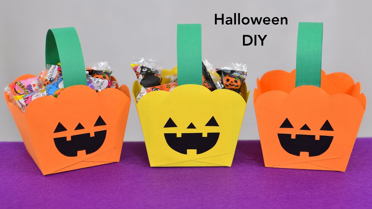 ハロウィンのお菓子入れの製作アイディア