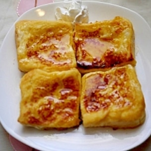 冷凍のままディナーロールフレンチトースト