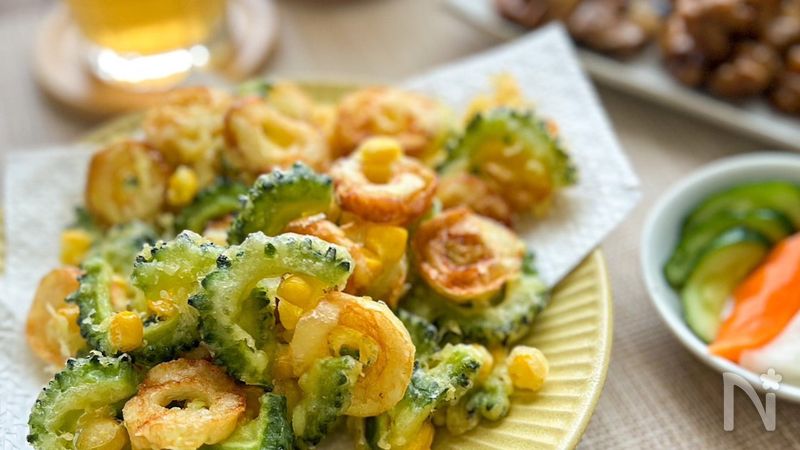 ゴーヤーとちくわのかき揚げ