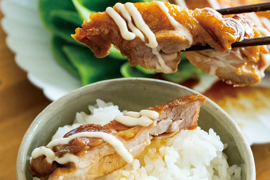 キャベツと鶏むね肉とたまごのレモンマヨソテ