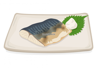 課題「焼き魚」を描く - なんちゃってイラスト