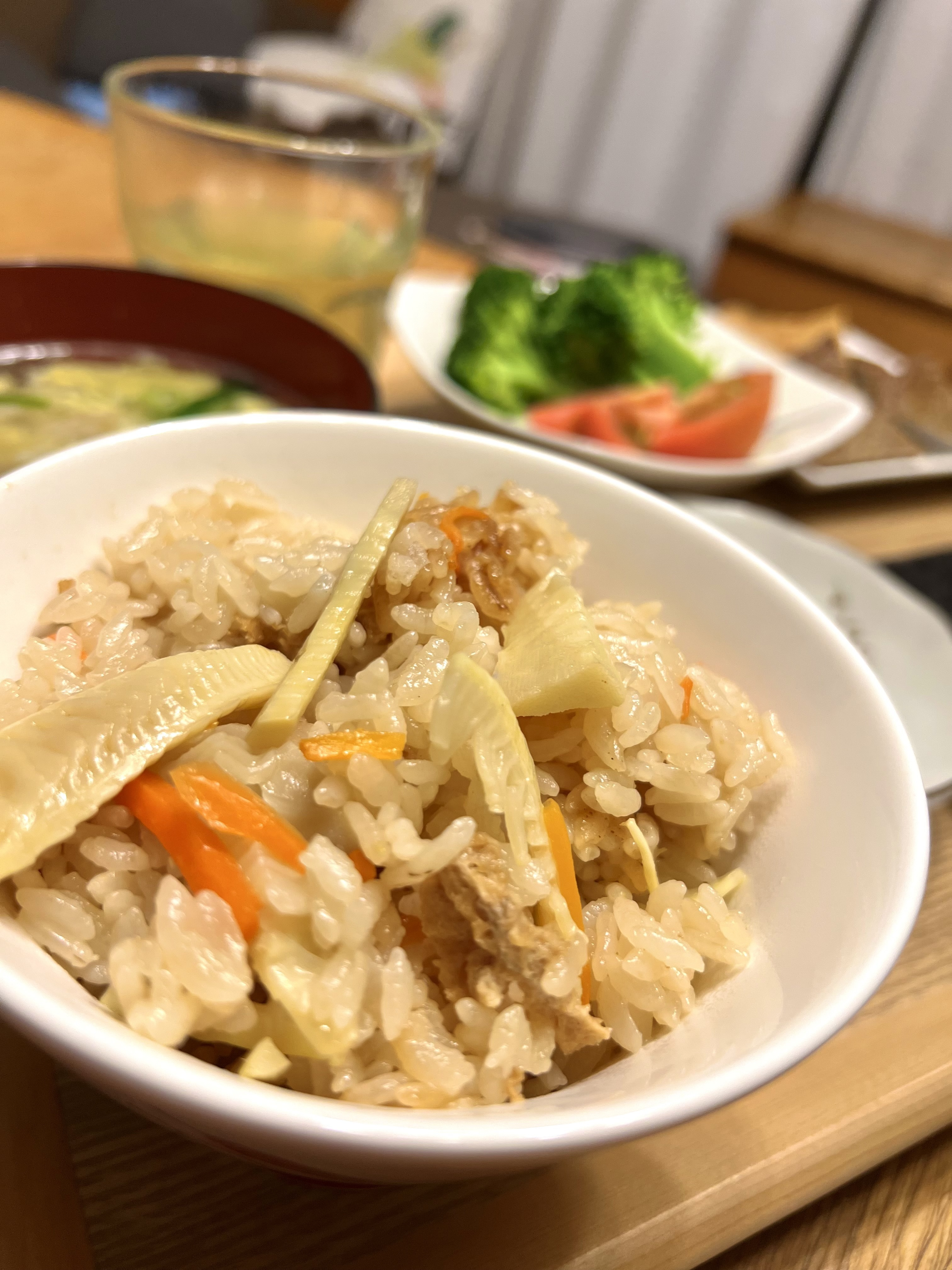 息子とメロン。土鍋で破竹の炊き込みご飯。筍気分を存分に味わう。yueise