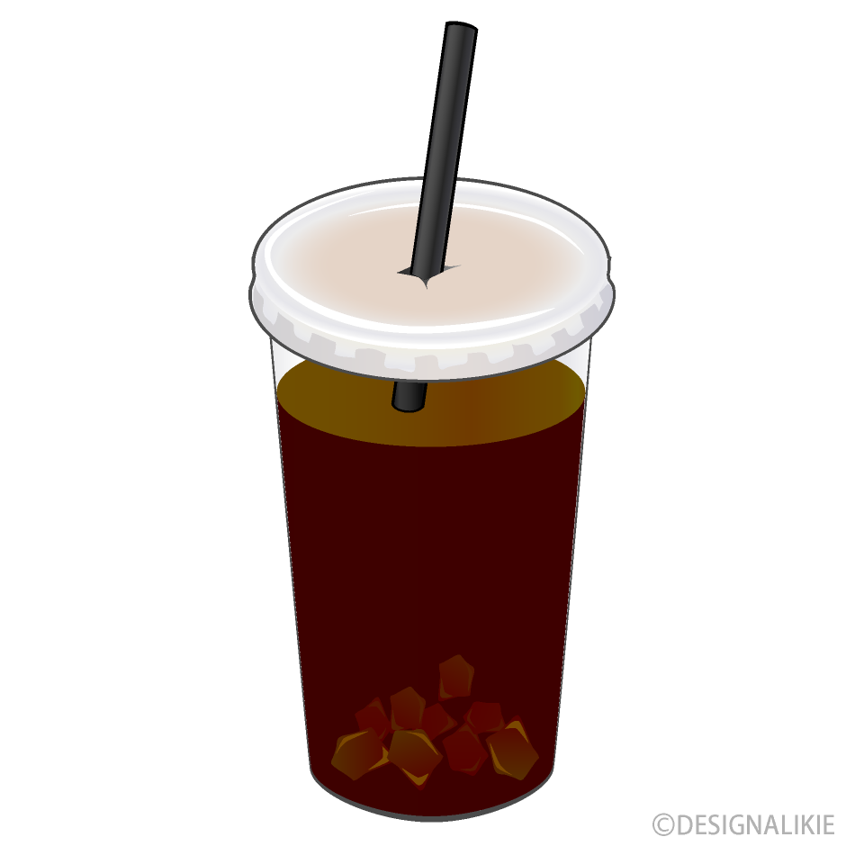 カップに入ったアイスコーヒー：イラスト無料