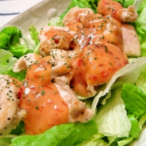 簡単！マヨネーズとスイートチリソースでマヨチリ鶏♡