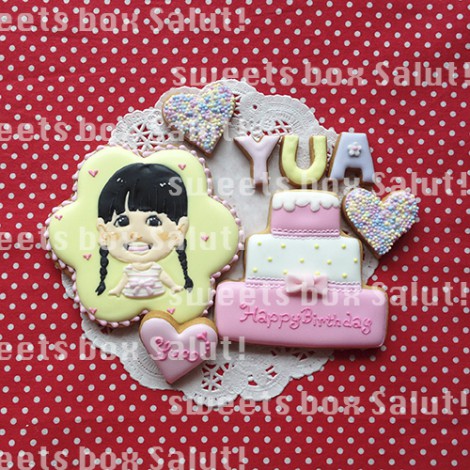 オーダー 春を楽しみに待つお誕生日アイシングクッキー横浜市港南区アイシングクッキー＆シュガー教室「acorne アコルネ 」