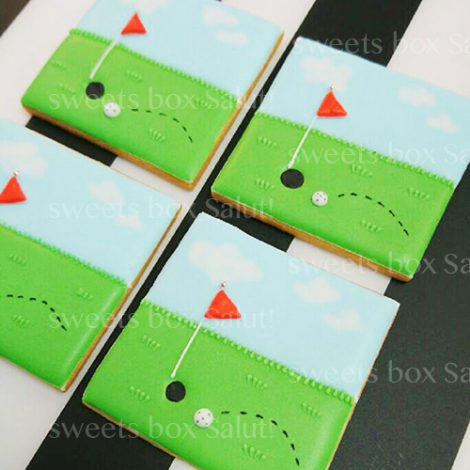 50歳のお誕生日にゴルフモチーフのアイシングクッキーでお祝い♡プライベートレッスンレポ♡Petit Plume プチプルーム アイシングクッキー教室江東区東雲 豊洲 有明