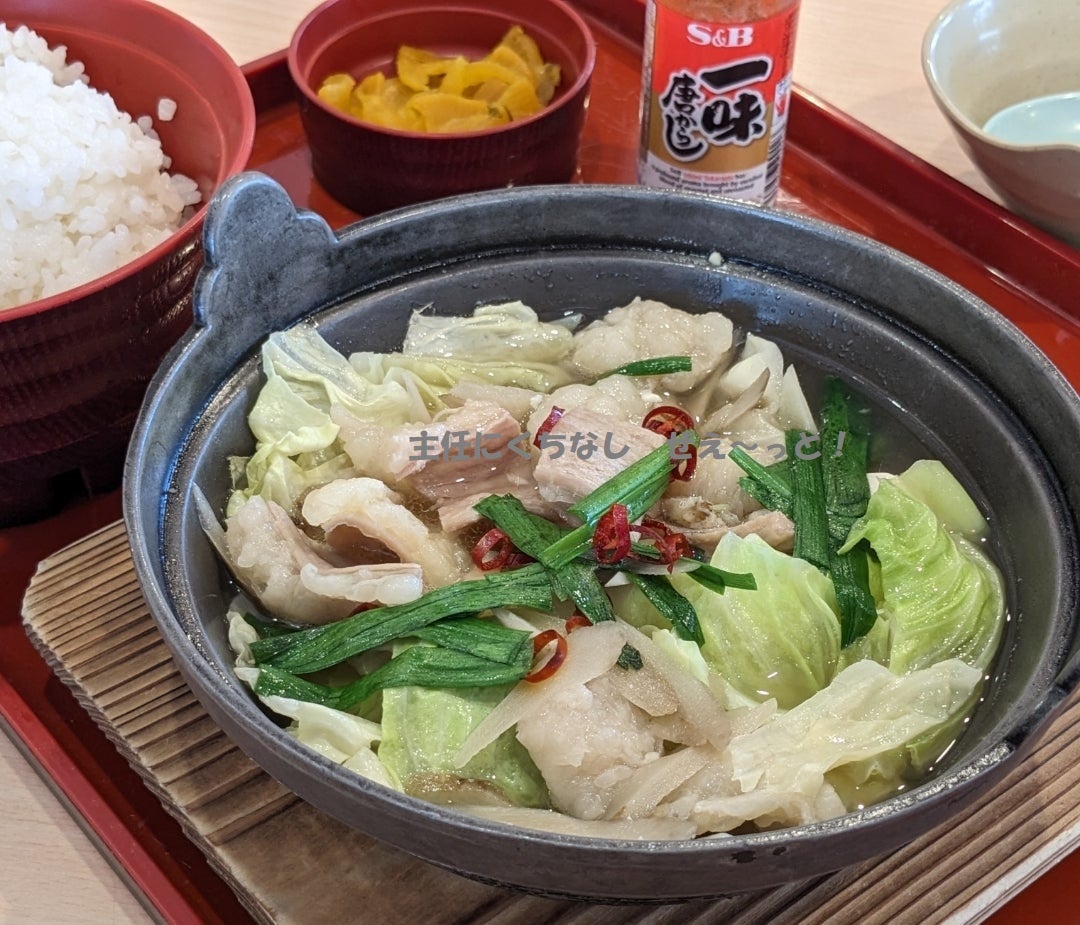 本日ご紹介するのは『博多もつ鍋定食』🍲💞 澄んだ醤油スープと、もつ・野菜の甘み😍ちゃんぽん麺が旨味をしっかり吸い込んで、満足感たっぷり😋👍ジョイフルjoyfullファミレスレストランファミリーレストランランチ昼ごはんディナー夜ごはんもつ