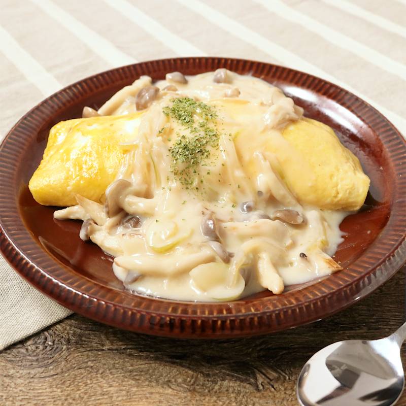 お手軽☆ビーフシチュー半熟オムライス♪