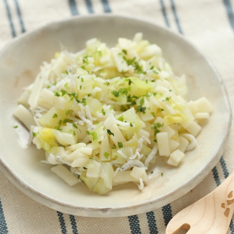 ちぎりキャベツと小松菜のしらすのりあえ 大人2人＋子ども1人分・幼児食1才代レシピ たまひよ