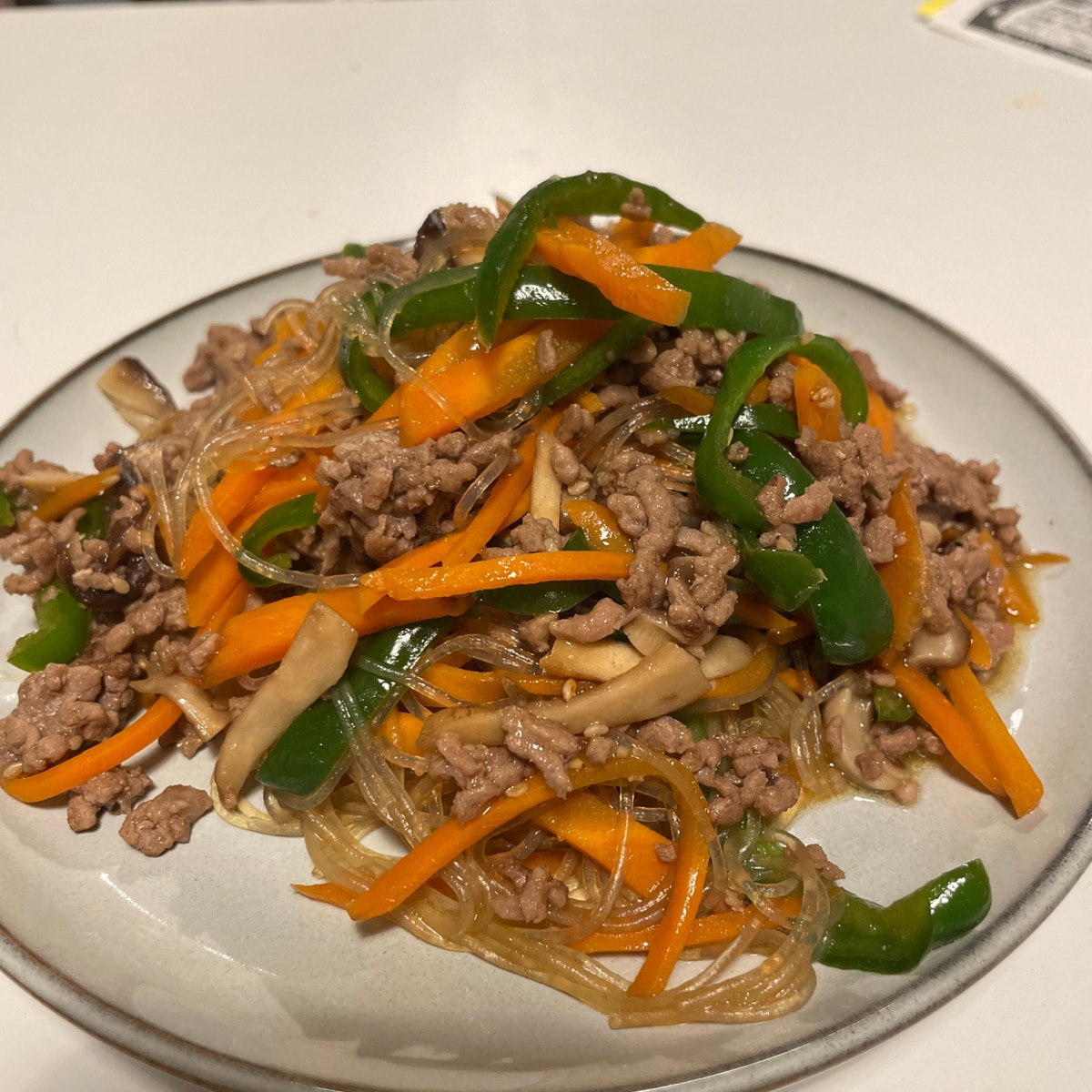 ゴーヤとひき肉のチャプチェ