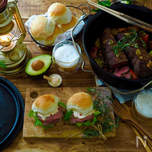 おッSUN！キャンプ:DAISO ダッチオーブン 調理編 ローストビーフの章