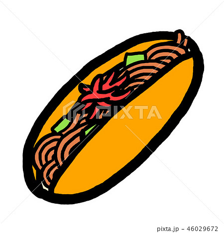 焼きそばパンイラスト・フリー素材なら「シンテリ」