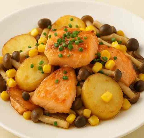 6Pチーズインじゃがいも＜材料 2人分 ＞ 6Pチーズ 1箱 じゃがいも 2個 250g片栗粉 大さじ1 水 大さじ2 塩 小さじ1 2こしょう 適量 片栗粉 適量 サラダ油 適量 ＜作り方＞ 1.じゃがいもは皮をしっかり洗い水気がついたままラップに1個ずつ包んで600Wのレンジで4