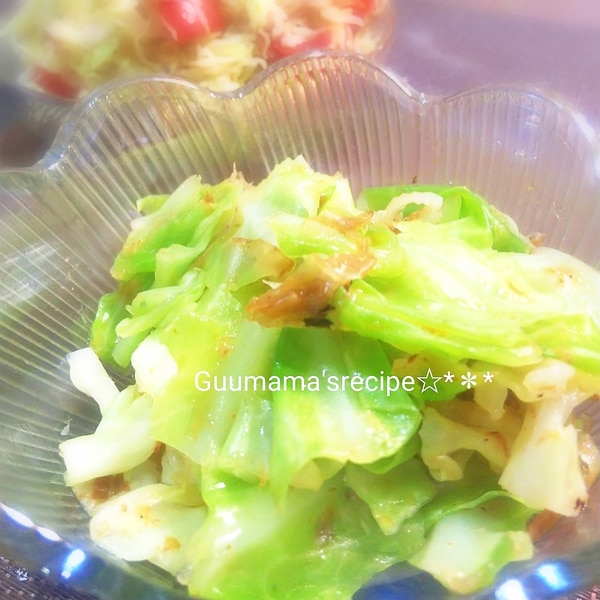 簡単おつまみ！ キャベツとサバ缶のポン酢炒め