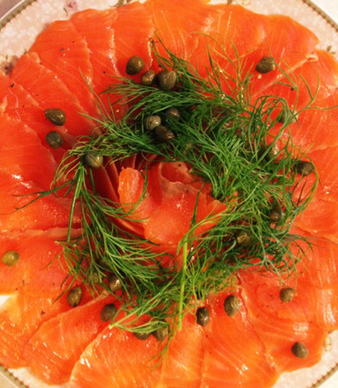 大根とスモークサーモンの前菜‏