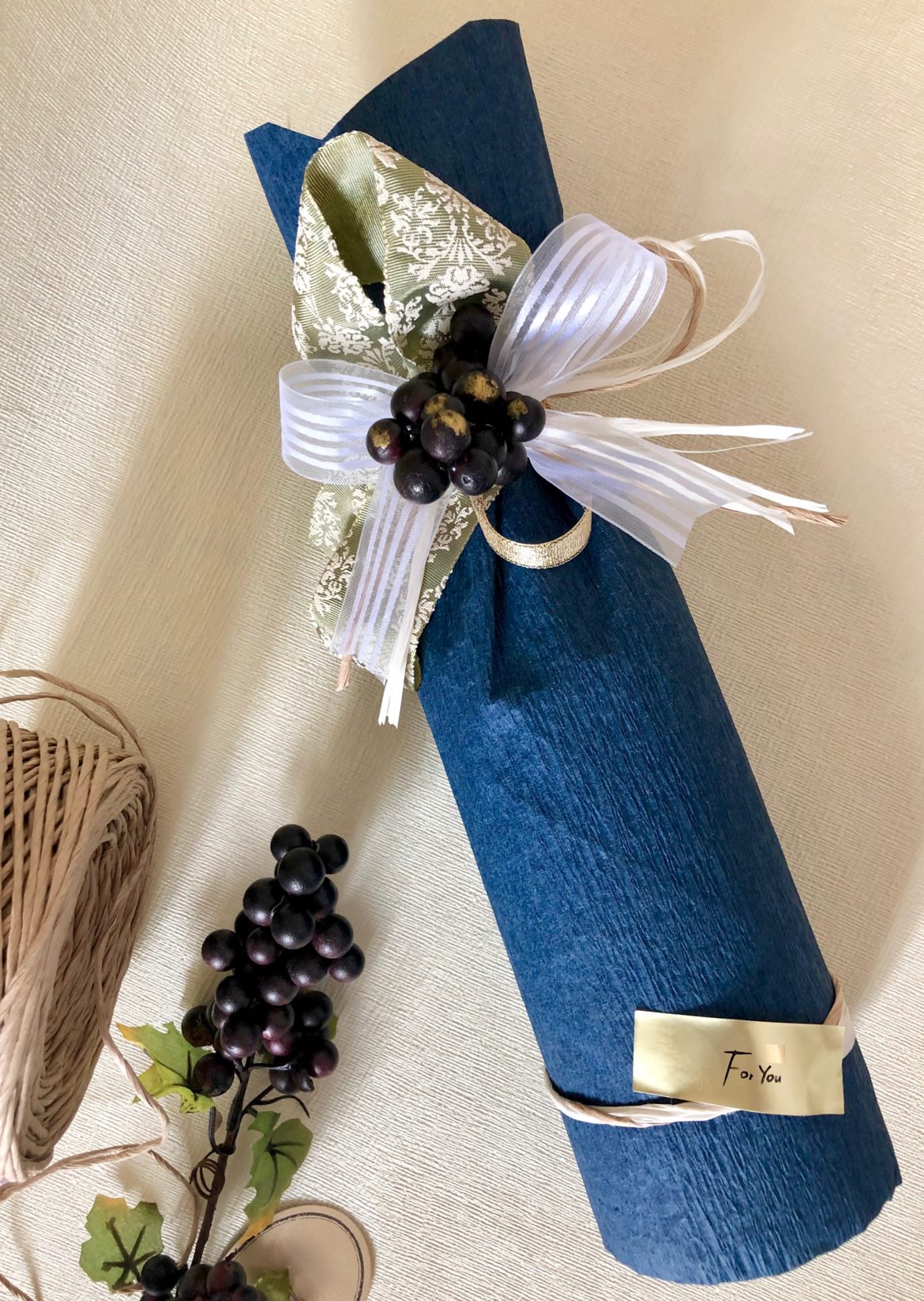 ラッピング包装1本用Heartful Wine