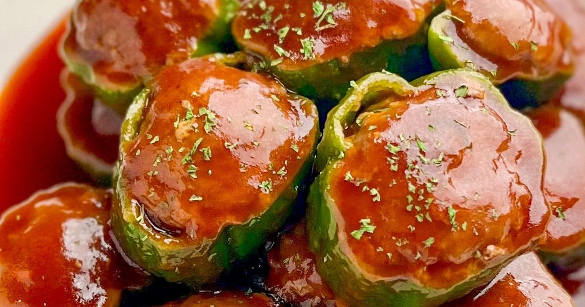 ピーマンの肉詰め ケチャップ＆ウスターソース
