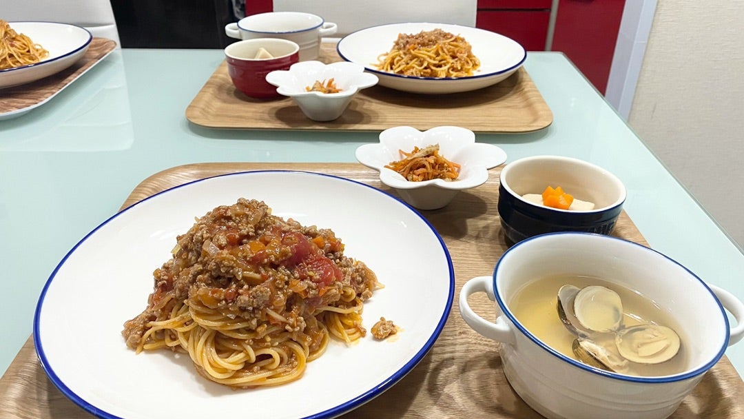 簡単ミートソースパスタ献立ランチ・晩御飯にぴったり