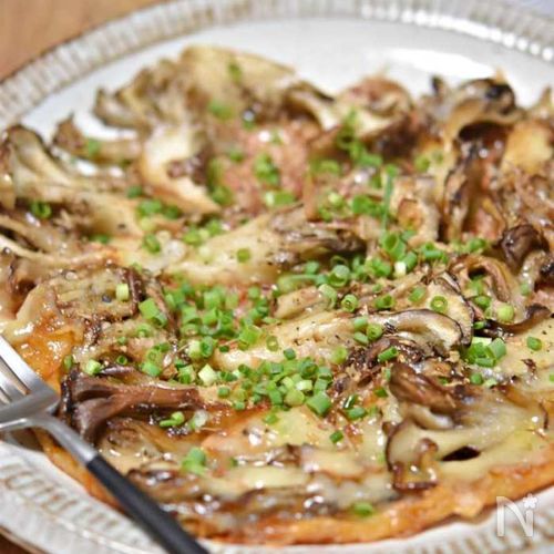 やみつき♡カリカリ舞茸ののり塩チーズ焼き