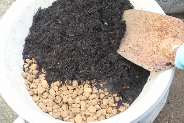 黄金比 基本の園芸用土の作り方 赤玉土＋腐葉土
