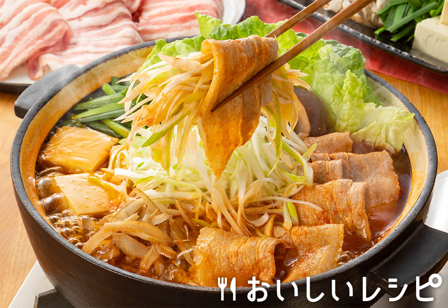 豚肉、白菜、下仁田ネギのシンプル鍋