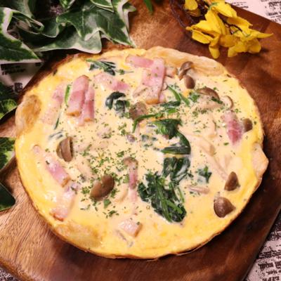 ホットケーキミックスDE〜ほうれん草のキッシュ