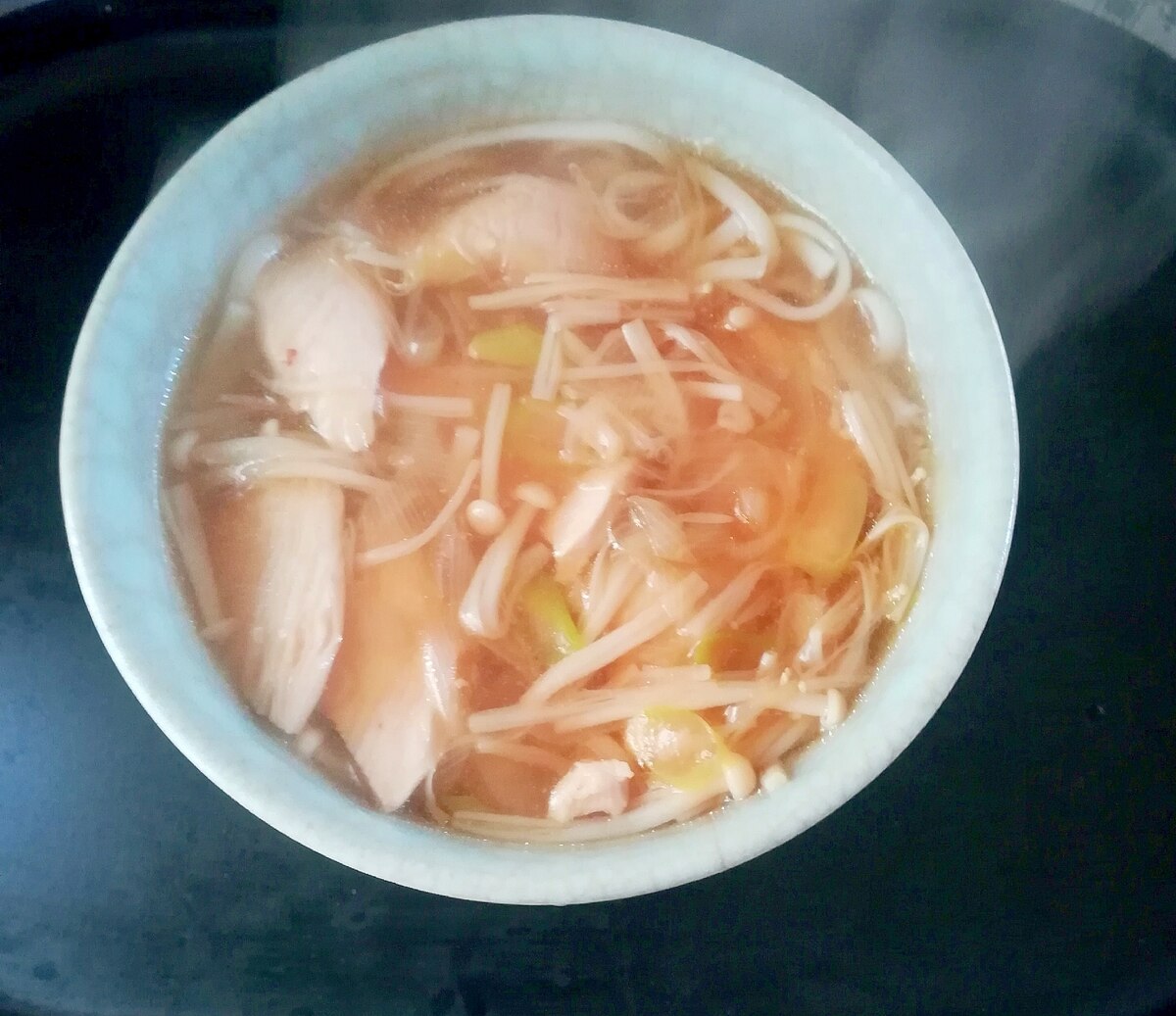 鶏そぼろときのこたっぷりあんかけうどん