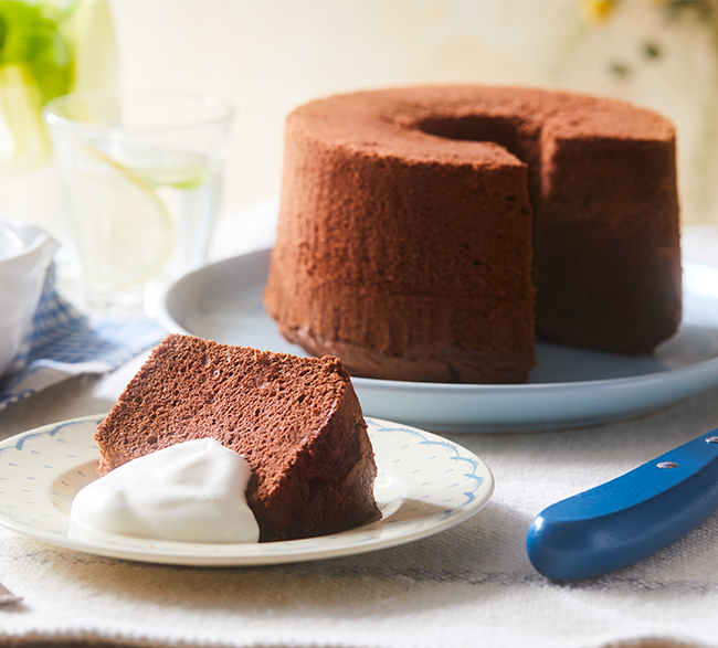 ノンオイルでもっちりな米粉ココアシフォンケーキOil-free Gluten-free! Chiffon Cake fluffy