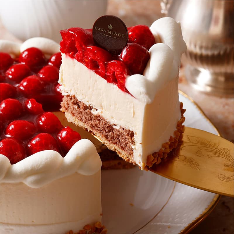 フルーツたっぷり♪ ピーチフラワーレアチーズ