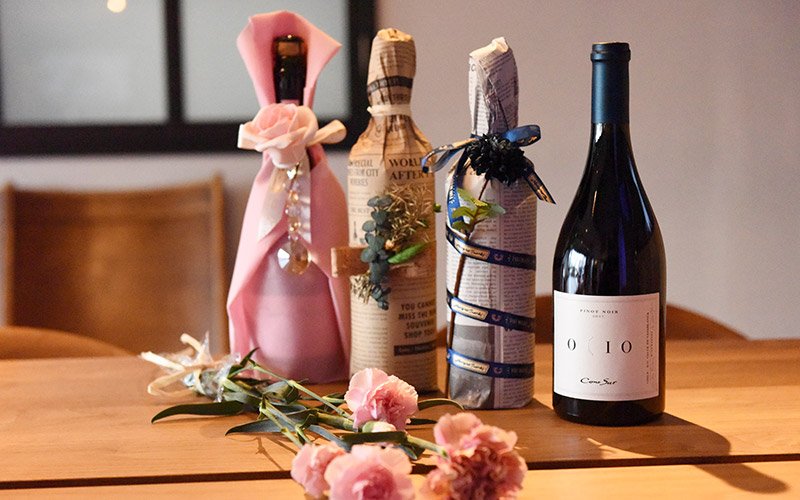 魅力的なワインラッピングアイデア集！はなやかにワインをラッピングする方法ラッピングの森ブログ
