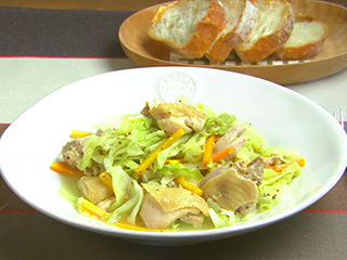 豚肉とキャベツのマスタード炒め