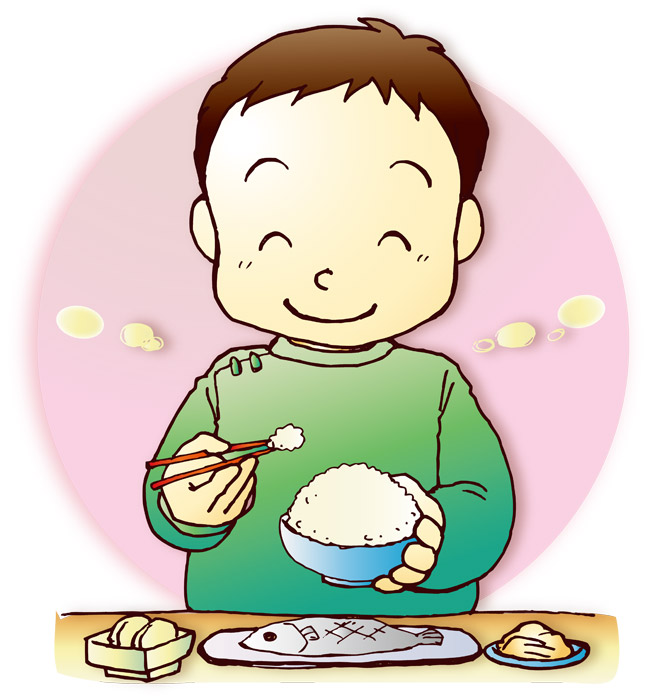 クリップアート 栗ごはんを食べる子どもたちのイラスト : 子供と動物のイラスト屋さん イラストレーターわたなべふみ のブログ