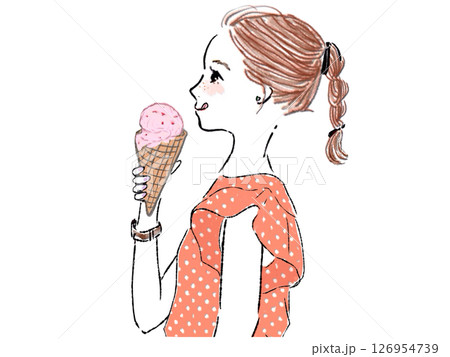 アイスを食べる少女 模写憂♪♪ - Illustrations ART street