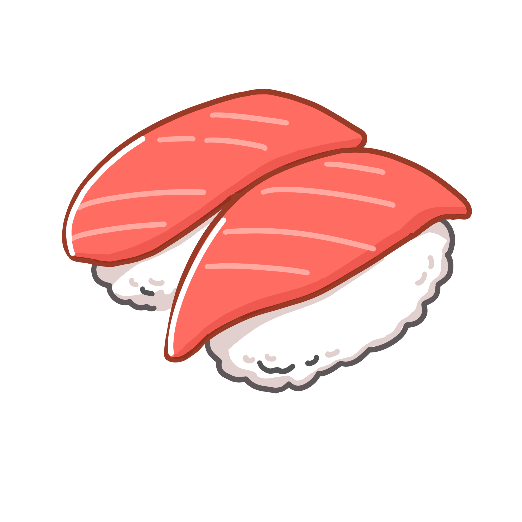 エビ、マグロ、たまご、サーモンのお寿司のイラストのイラスト素材74939702- PIXTA