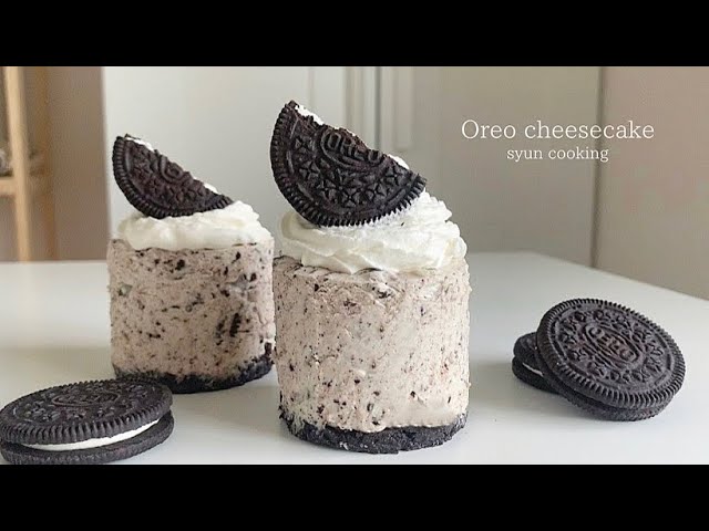材料3個でOK！焼かないオレオのスコップチーズケーキ