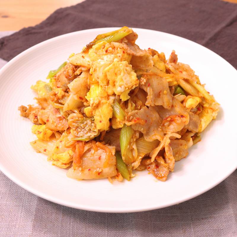 ふんわり卵の豚キムチ炒め