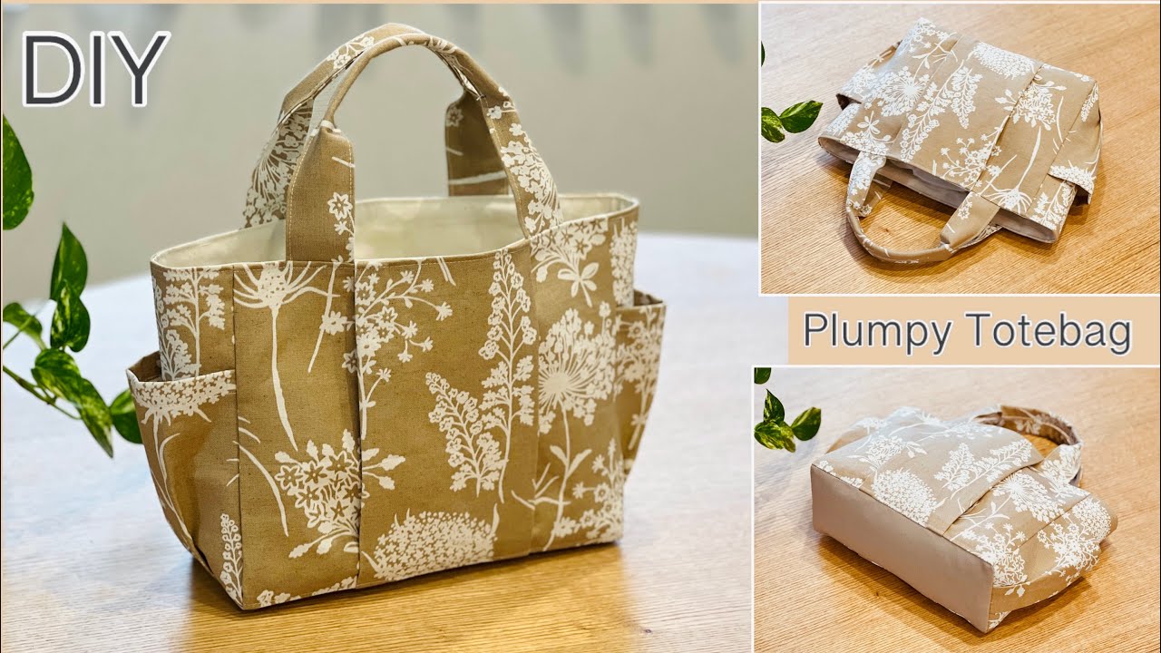 ミニトートバッグ型可愛い小物入れの作り方 型紙付How to Make a Mini Tote Bag - Akie Craft SewingBlog