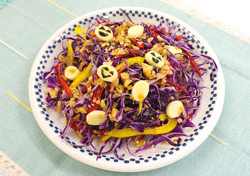 うずら卵おばけのハロウィンサラダ