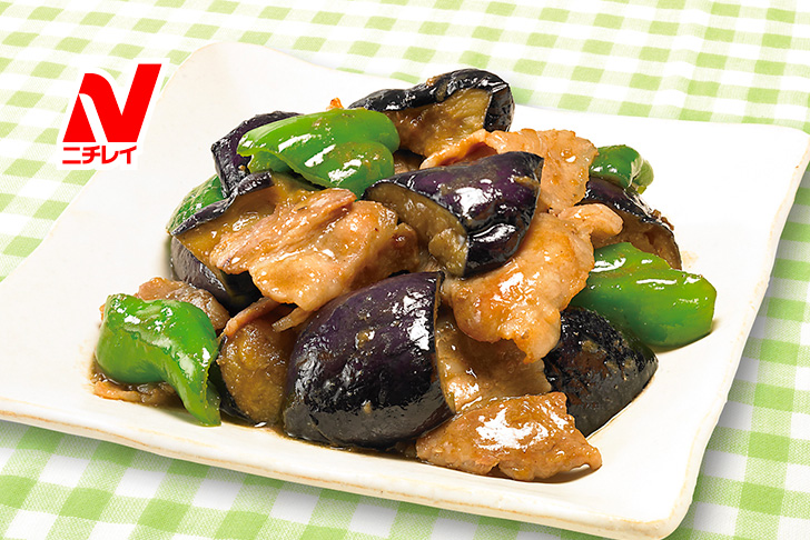 茄子とピーマン豚肉の甘辛炒め