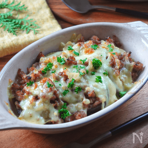 ナスと挽肉の味噌チーズ焼きの作り方 ナスレシピ 味噌炒めに飽きたらコレ