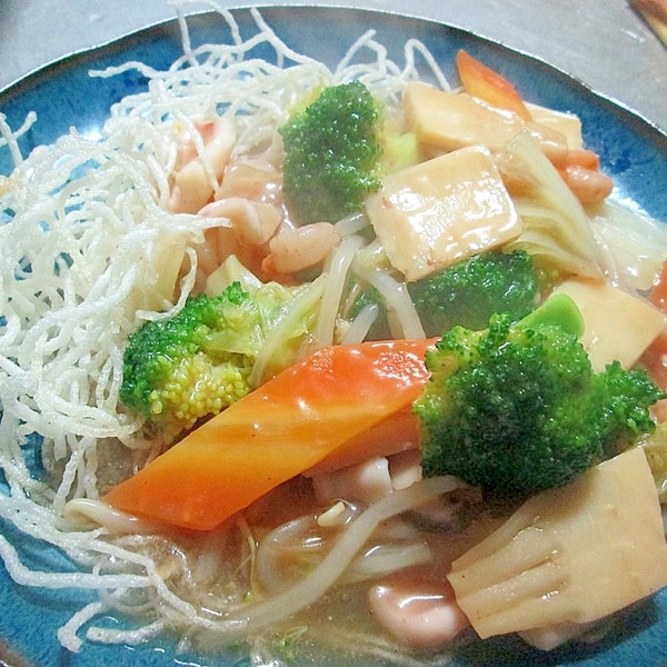 サクサク春雨の海老チリ