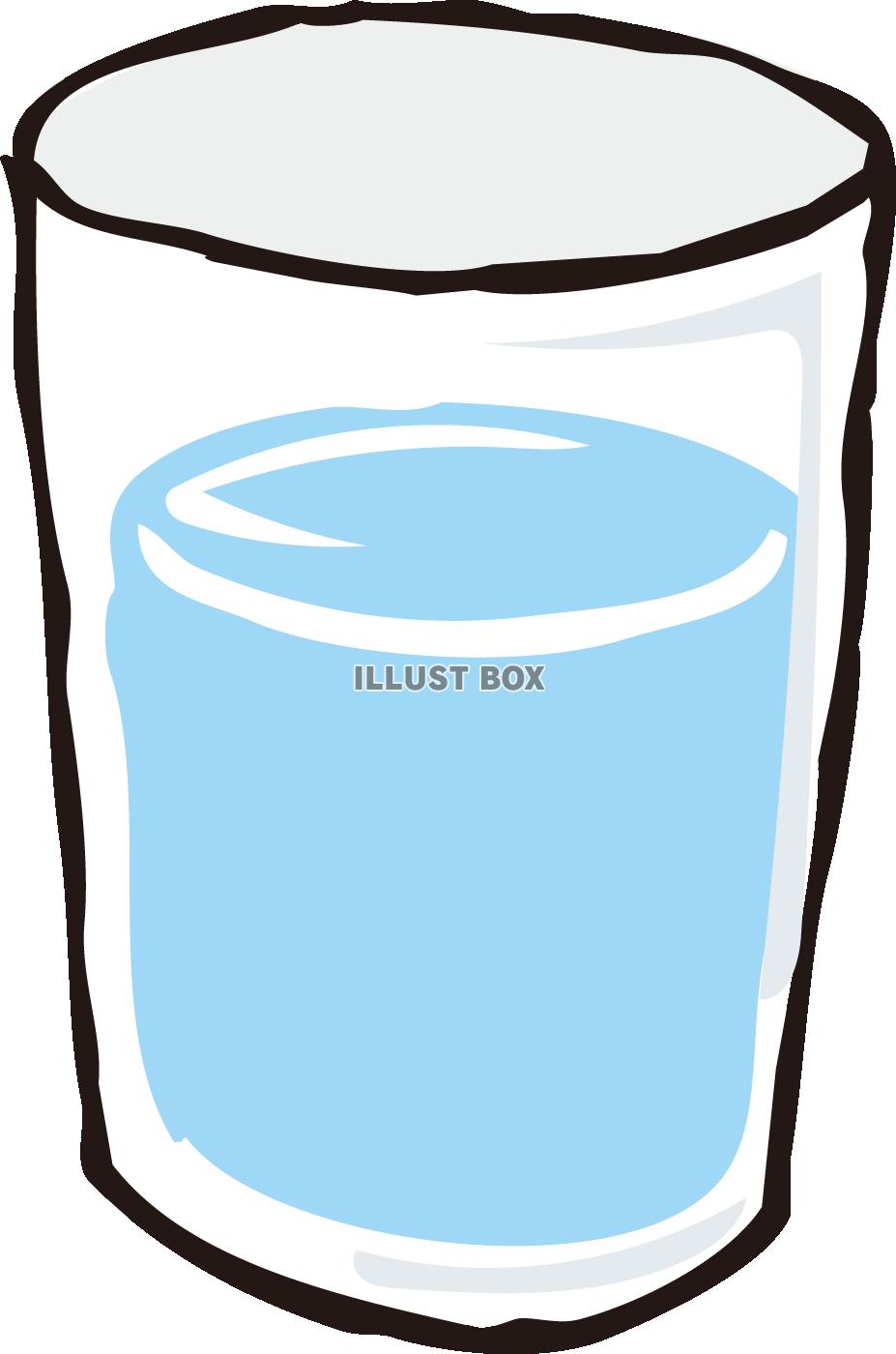 水の入ったコップセットイラスト