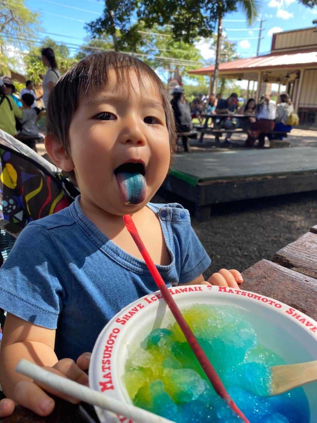 かき氷を食べて青く染まった舌の写真・画像素材-Snapmart スナップマート