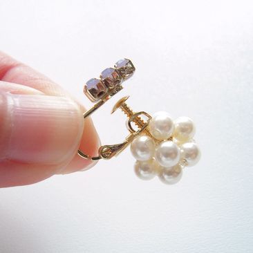 ビーズキット フリルパール・ピアスイヤリングキット 手作り パールSP-092+Beads プラスビーズ